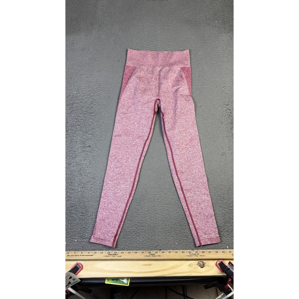 Gymshark Leggings Womens Small Pink Burgundy Flex High Waisted Seamless‎ Yoga
